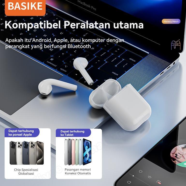 HOT DEALS BASIKE Headset TWS Bluetooth 5.0 TW90 Bass Kuat Panggilan Noise Reduction Kasus Pengisian 