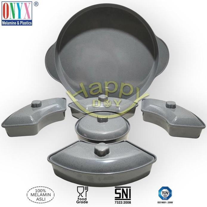 PARTY SET | SERVING SET | WADAH SAJI PRASMANAN BULAT SET MELAMIN 14IN