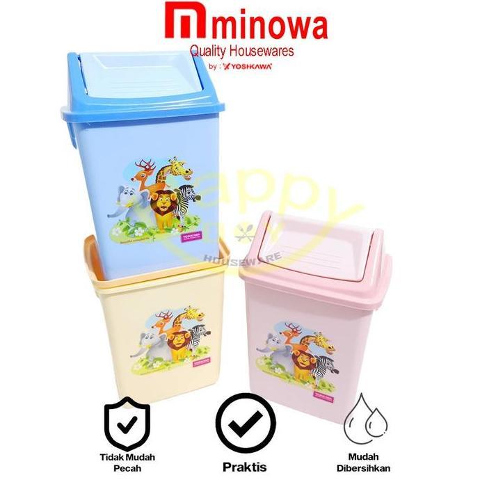 YOSHIKAWA TEMPAT SAMPAH TUTUP PUTAR SWING MOTIF PI-1015