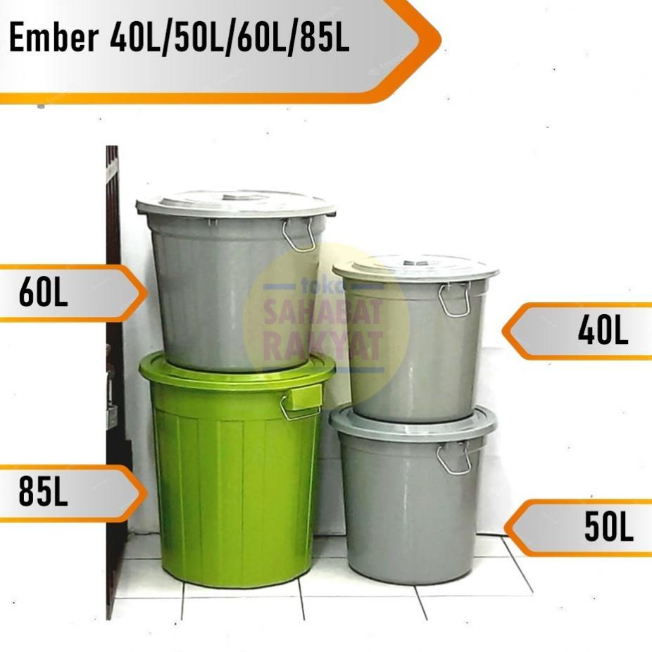 Ember Hitam / Ember Abu-Abu Tutup / Ember Kamar Mandi 40L & 50L