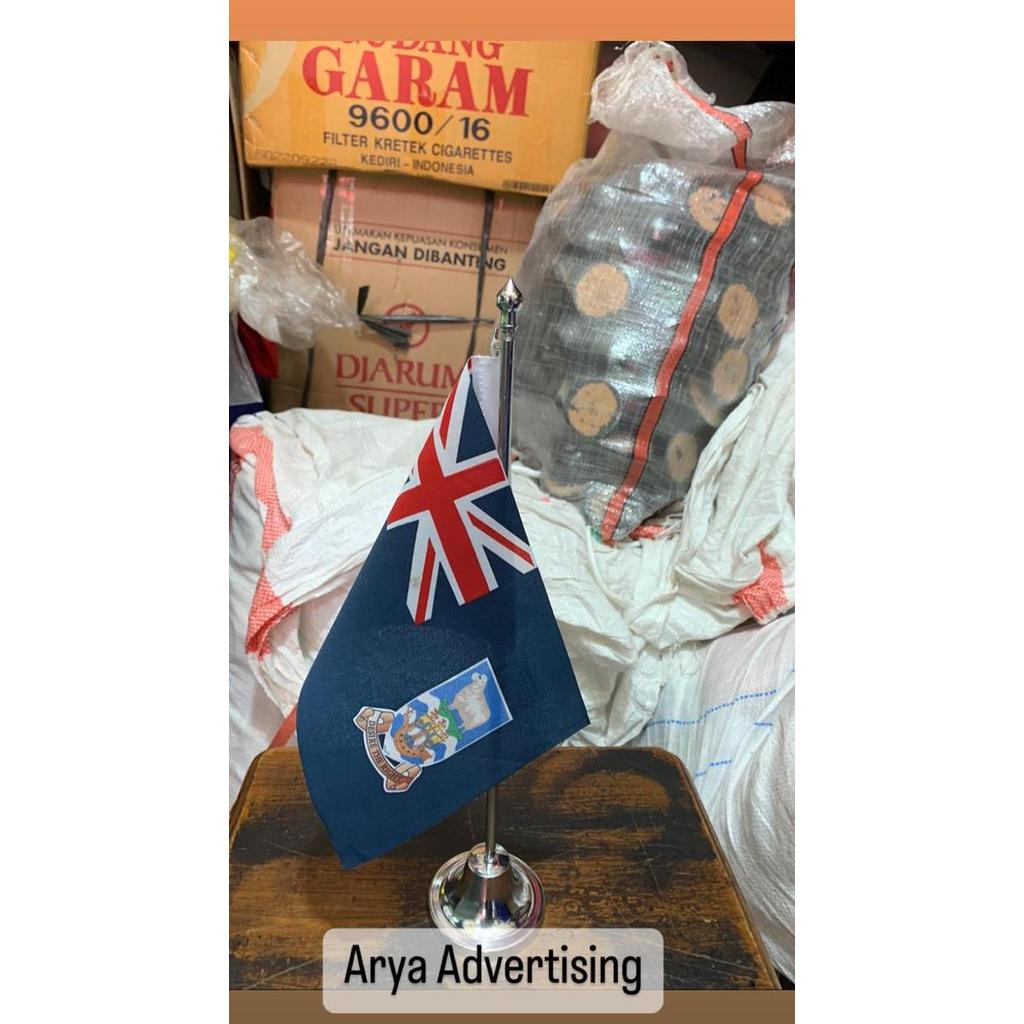 Bendera negara FALKLAND ISLANDS+tiang stainless meja
