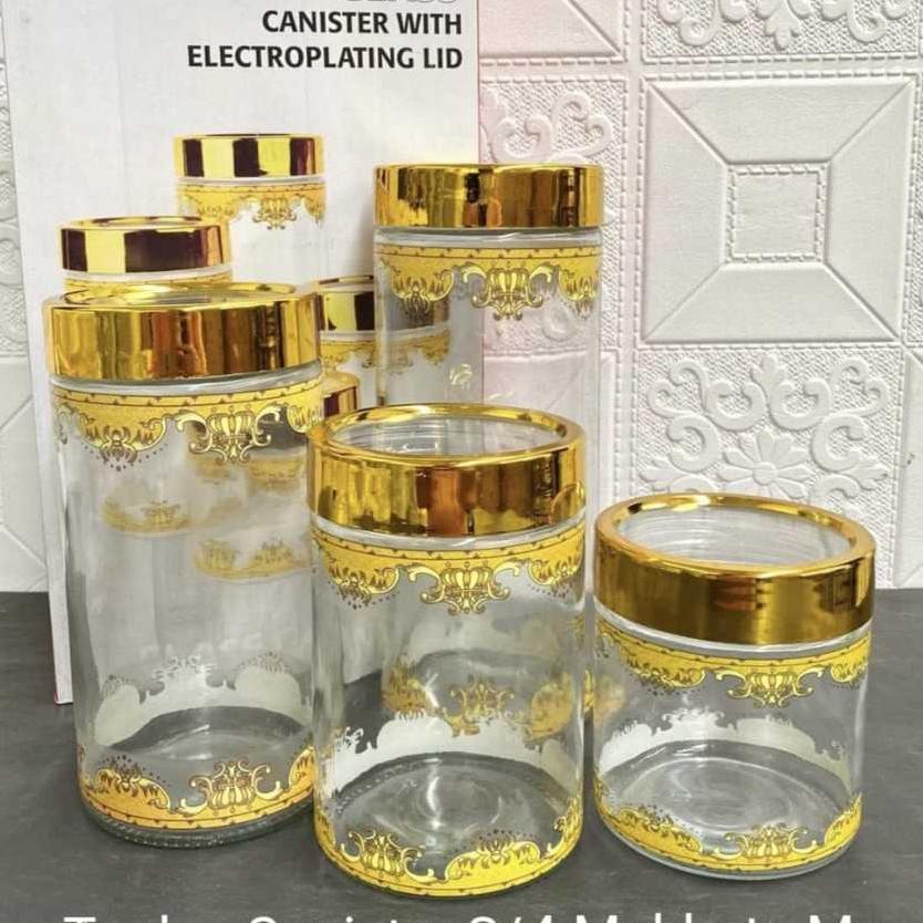 Toples Set 4Pcs Gelok Lebaran Mahkota Mas / Decal / Kaca