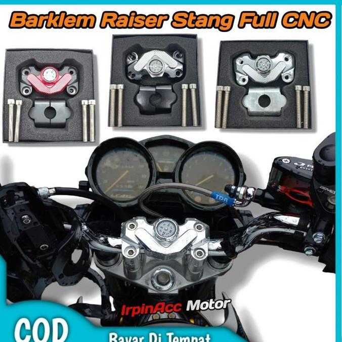 TUTUP BAR CLAMP RAISER STANG CNC VIXION BYSON SCORPIO CB150R OLD Z250 READY STOCK