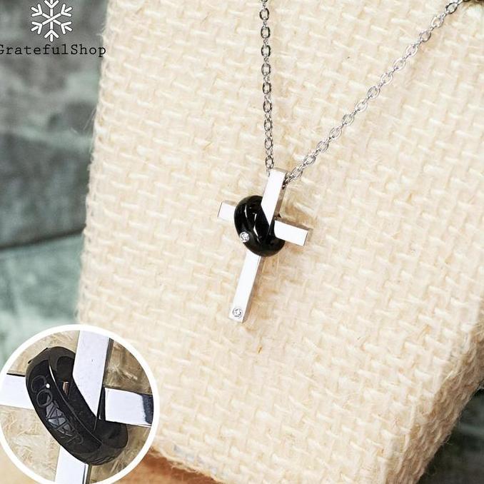 Ready KALUNG SALIB CINCIN PASANGAN/ KALUNG CROSS RING COUPLE SS