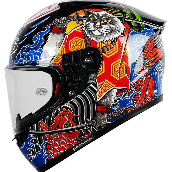 NJS ZX-1R Fiberglass Bushido  (FREE PINLOCK) - Helm Fullface | NJS ZR | NJS Fullface | ZR Motif | He
