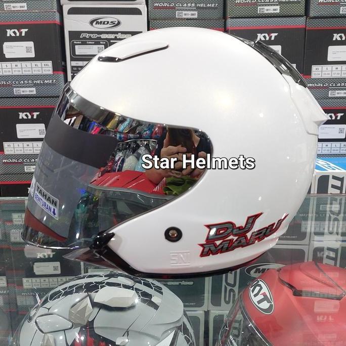 Helm KYT DJ Maru Solid "Upgrade Visor Iridium Silver"