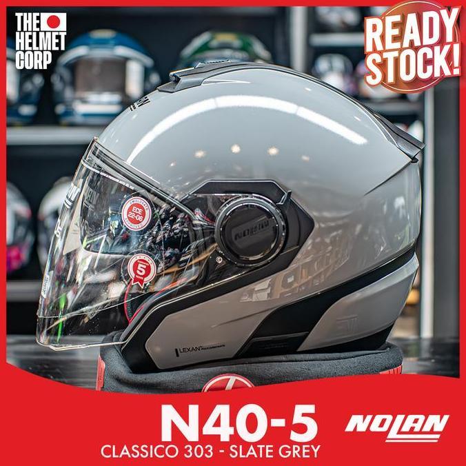 HELM HALF FACE NOLAN N40-5 CLASSICO 303 SLATE GREY HELM HALF FACE PREMIUM N40-5