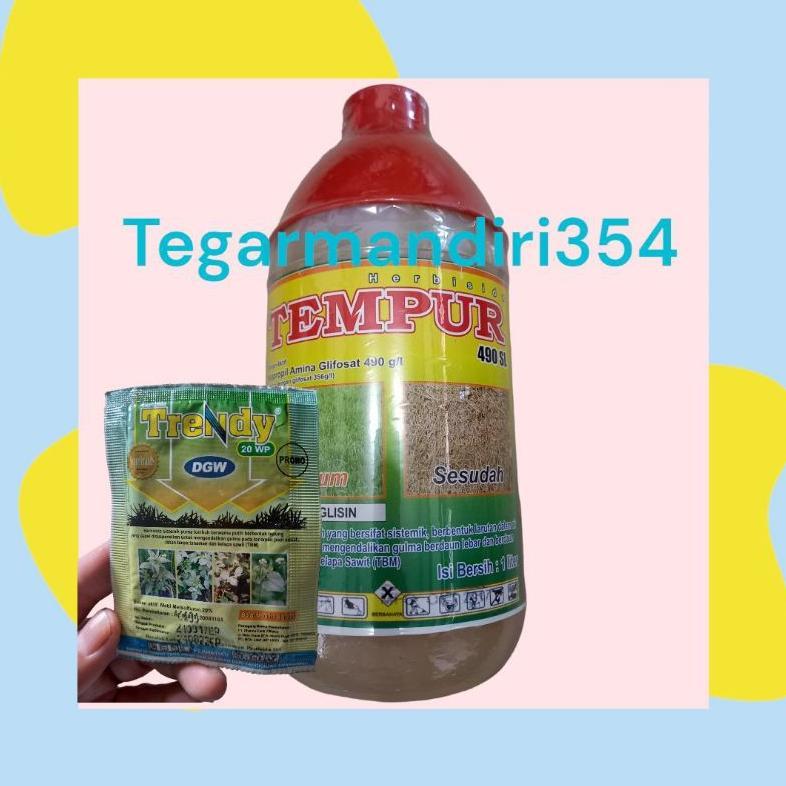 NEW Bonus trendy HERBISIDA TEMPUR 490SL 1LITER Racun rumput liar tempur 1liter herbisida gliposat 49