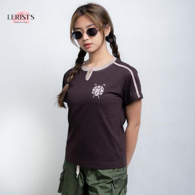 Rioren- Adler Lerist- Atasan Nita Kekinian Leher Barbos Motif Adler Cotton Combed 30S Lerist