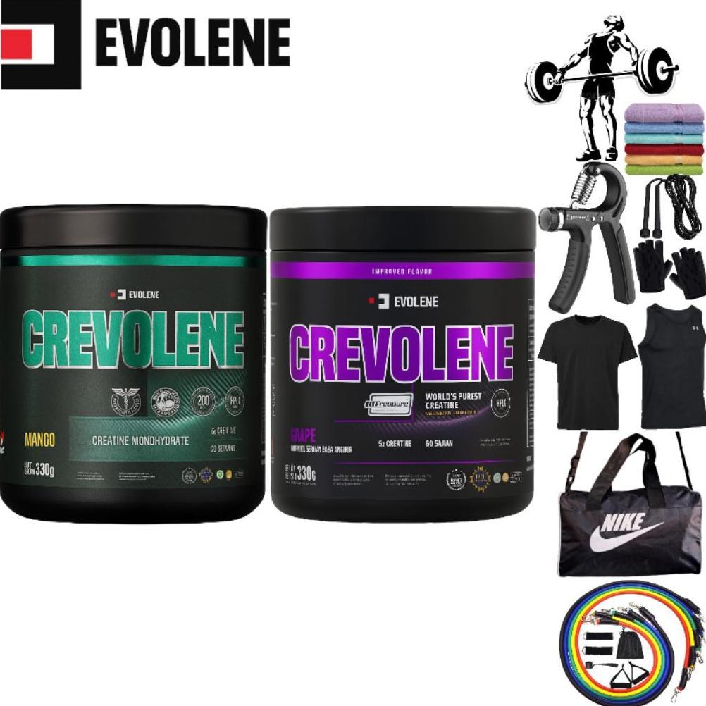 Evolene Crevolene Creatine Evolen | Isi 330Gr 60 Serving | Bpom & Halal | Prevo Pre Workout
