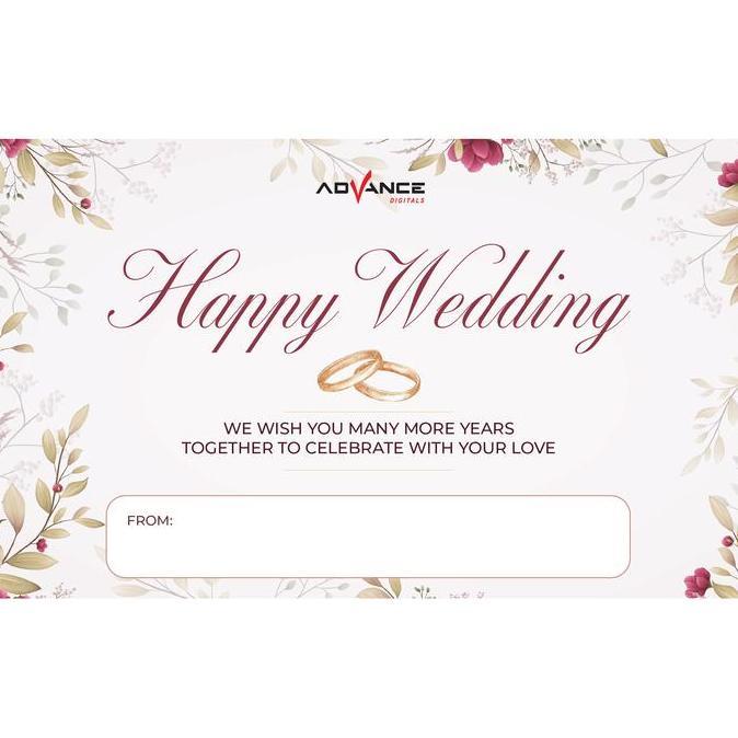 Kartu Ucapan Happy Wedding Custom Bisa Tulis Nama / Gift Card