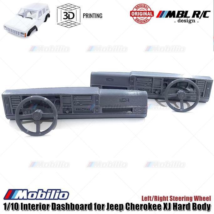 1/10 Interior Dashboard 3D Printing for RC Jeep Cherokee XJ Hard Body Left/Right Steering Wheel