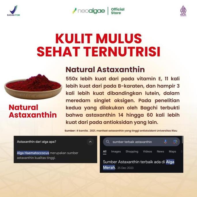 Lindo- Astaxani Nutraglow Suplemen Kecantikan Kapsul Nutrisi Untuk Kulit Sehat Dan Glowing Astaxanth
