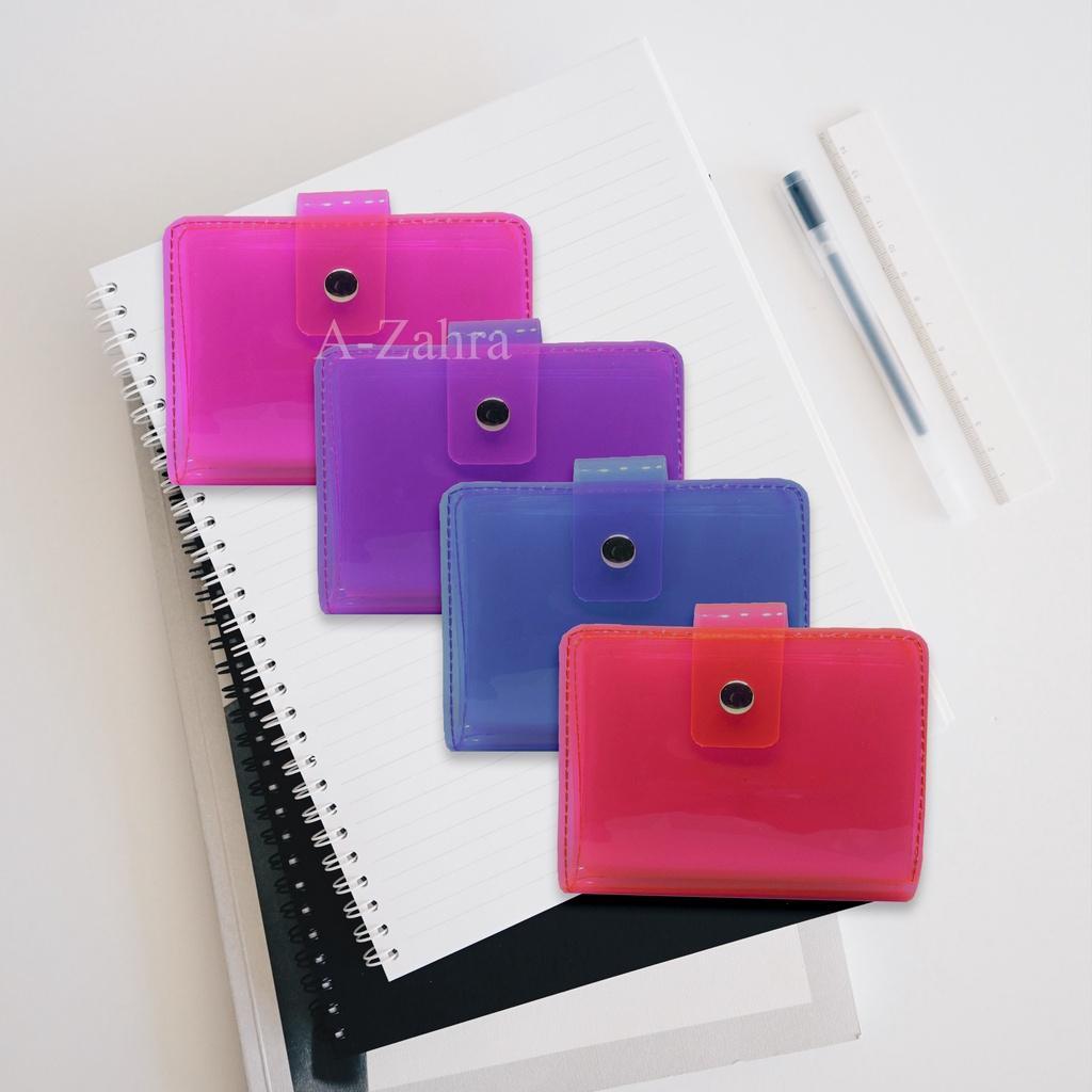 A-Zahra 021 Dompet Transparan Mini Kancing / Dompet Mini / Dompet Kartu Dan Uang Transparan