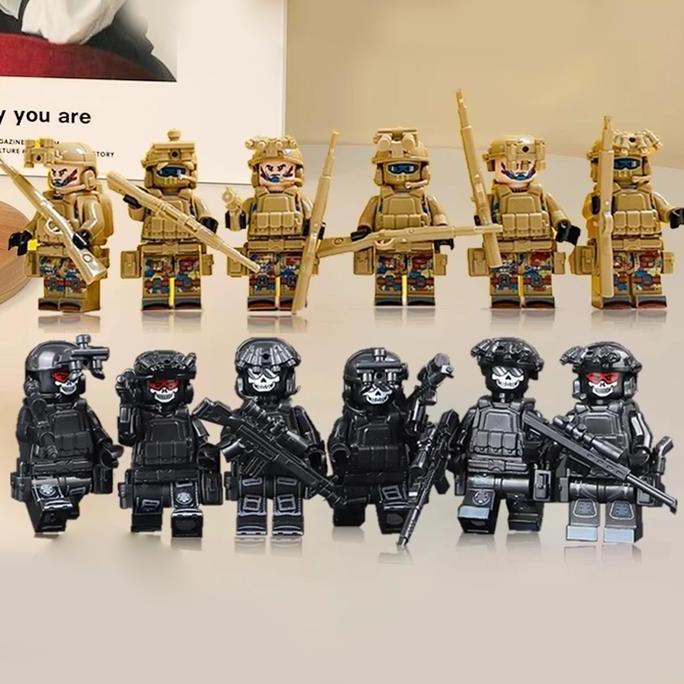 gomeya44 - 6pcs/set mainan tentara mini minifigure mainan bricks minifigure military army mainan bal