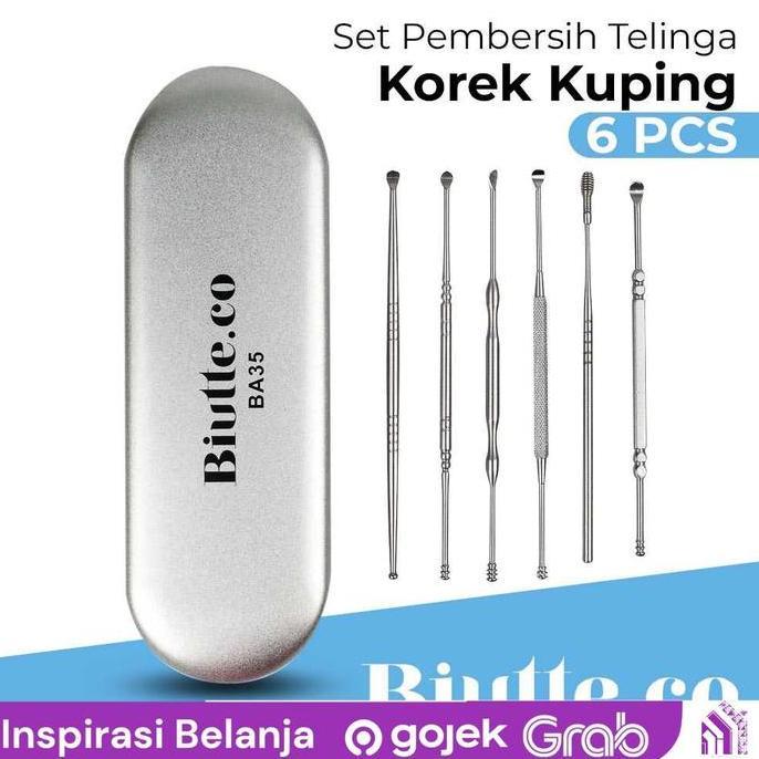 Set Alat Pembersih Kotoran Telinga Katenbat Sendok Korek Kuping Baja