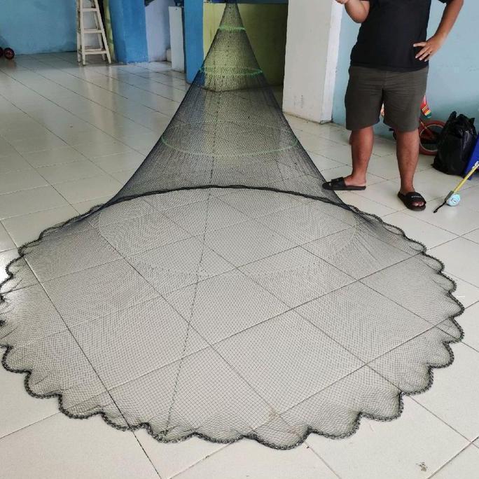 opevana78 - JALA IKAN JALA UDANG 2 METER BAHAN NILON D3 LUBANG JARI KELINGKING JALA SUNGAI JALA LEMP