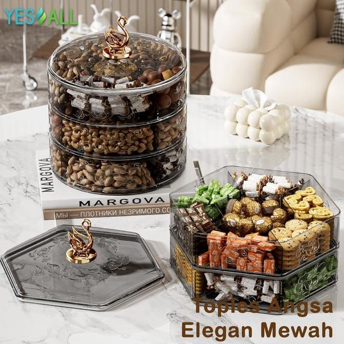 YESALL Toples Lebaran Bulat - Toples Aesthetic / Candy Box / Kotak Permen / Toples Kue Kering / Temp
