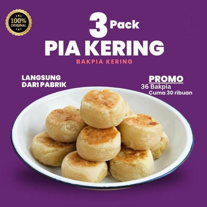 Bre- 3 Pack Bakpia Kering Kacang Ijo Kupas Isi 36 Bakpia Bakpia Kering Kacang Ijo Kupas Bakpia Pia B