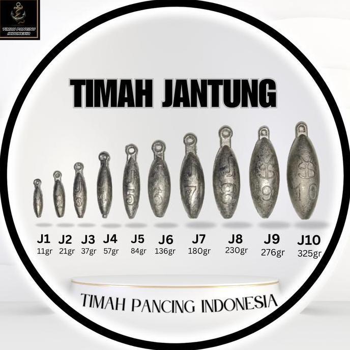 Timah Jantung / timah pancing / Timah Pemberat Pancing / Timah Pancing Termurah / Timah Laut Favorit