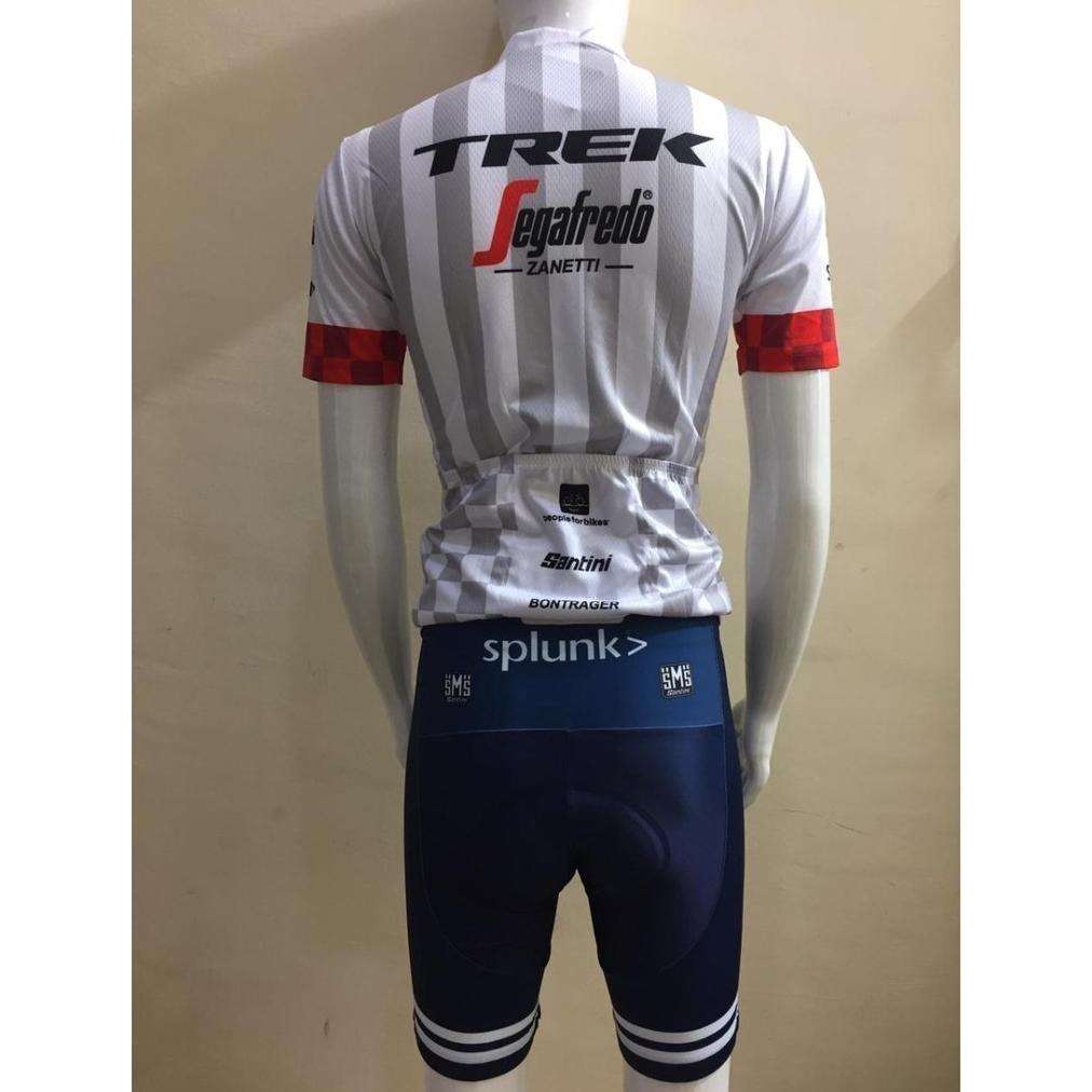HOT DEALS Baju Sepeda Pria Jersey Setelan Set Celana Trek Putih Padding Gowes Olahraga