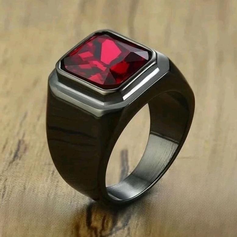 NEW ARRIVAL [ Bayar Ditempat ] CINCIN PRIA MODEL TERBARU / CINCIN BLACK ONYX PRIA SUPER KEREN KEKINI
