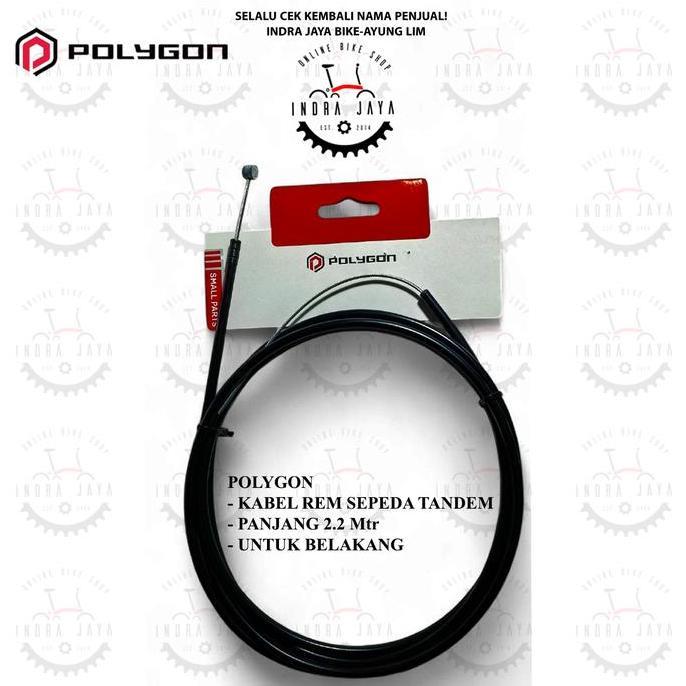 POLYGON - KABEL REM BELAKANG SEPEDA TANDEM - PANJANG 2.2 METER - HITAM.