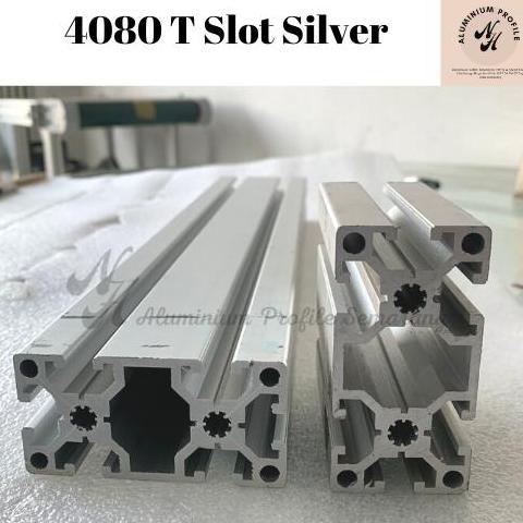 Aluminium Profile Extrusion T Slot 4080 Silver P = 2 Meter "200 cm"