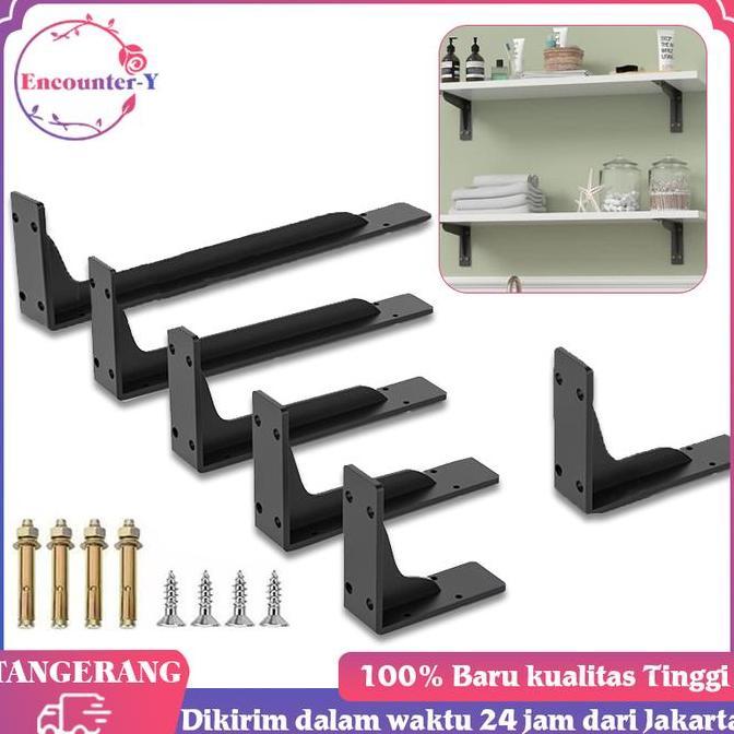 IDSTORE Siku Rak Dinding Bracket Besi L Bahan Baja Plat Tebal Kualitas Terbaik Kuat