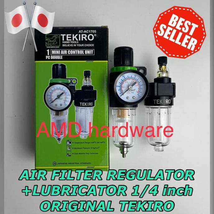 AIR FILTER REGULATOR+LUBRICATOR DOUBLE Kompresor Angin ORIGINAL TEKIRO