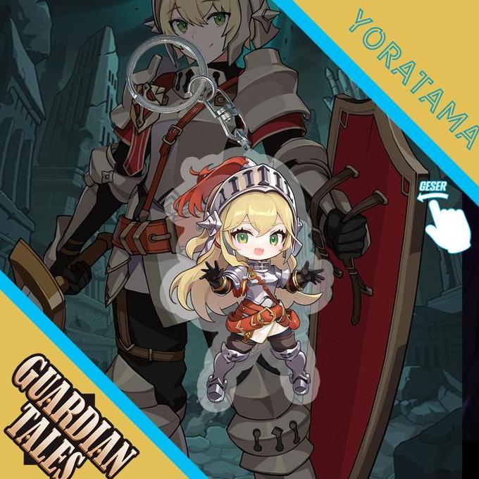 Gantungan Kunci Knight Guardian Tales, Keychain Anime Lucu