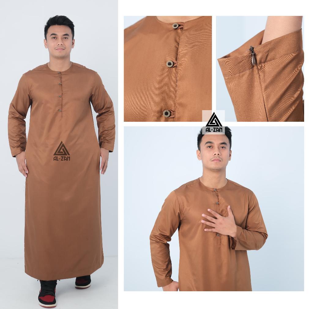 Garansi Gamis Pria Slimfit Jubah Pria Jubbah Polos Kancing Kotak Jubah Gamis Muslim Pria Model Terba