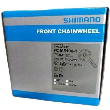 SHIMANO DEORE FC-M5100-1 1x11 & 1x10 Speed 32T 170mm BCD 96 Single Crankset Sepeda MTB Crank Arm + C