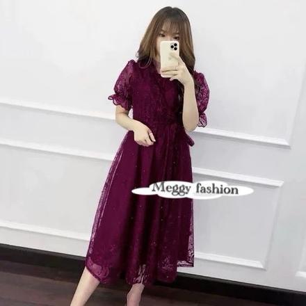 PREMIUM MIDI DRESS NATAL LIVINA READY 3UKURAN M L XL / REKOMENDASI OUTFIT BAJU PESTA KONDANGAN WANIT