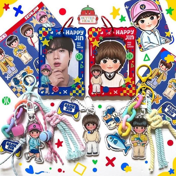 PHOTOCARD HOLDER BTS JIN HAPPY | BAGCHARM & KEYCHAIN GLITTER SEOK JIN | CAHOL Jin