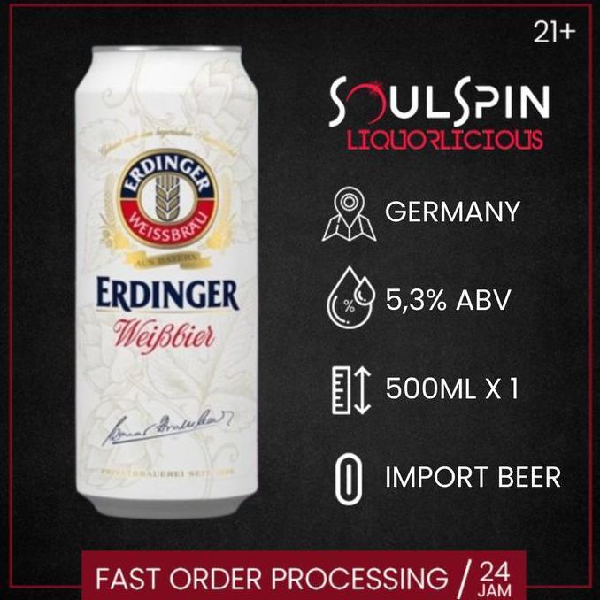 Erdinger Weissbier 500ml kaleng Germany Beer Bir