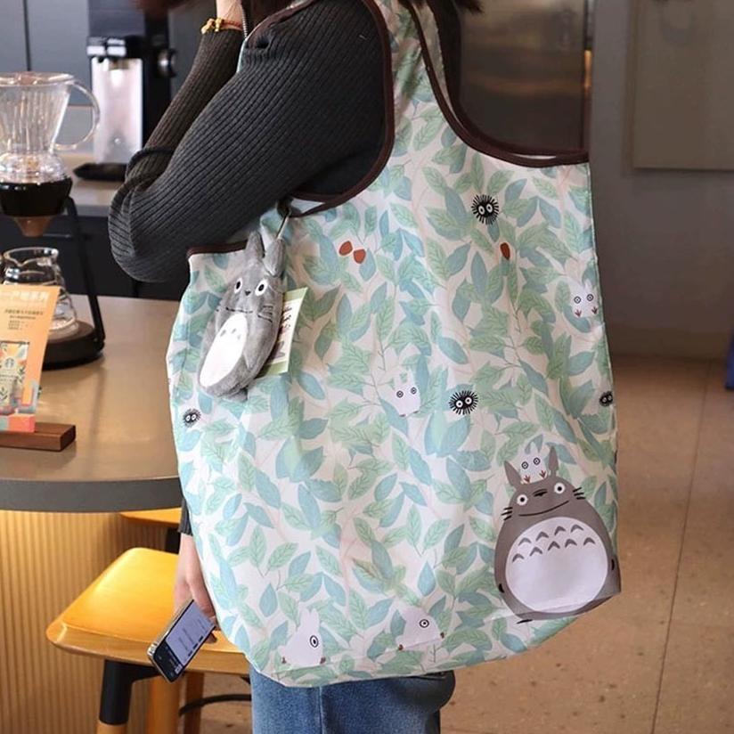 Shopping Bag Eco Bag Lipat Motif Totoro Jiji / Tas Kantong Belanja Lipat