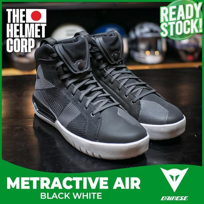 SEPATU METRACTIVE AIR DAINESE RIDING SHOES BLACK WHITE ORIGINAL terlaris