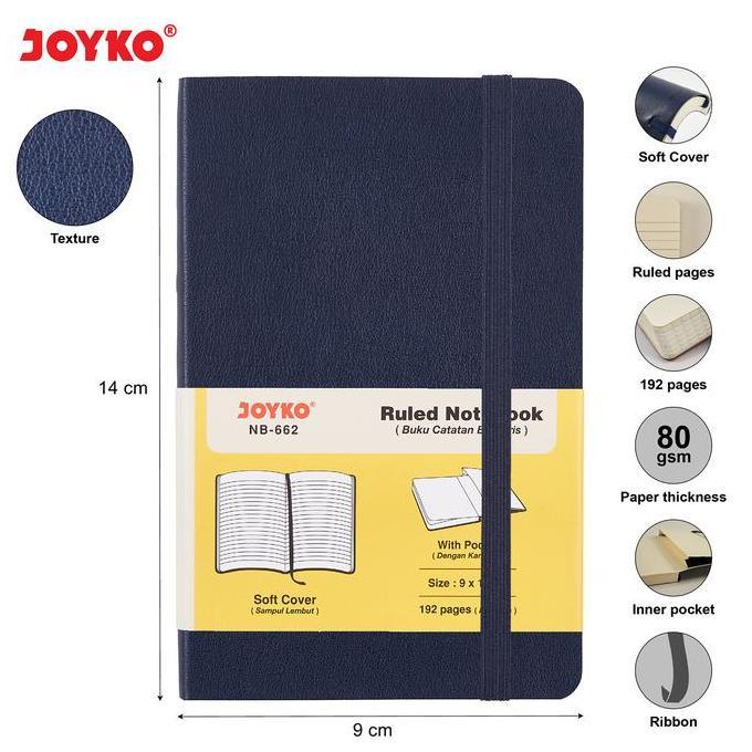 Widyatama.store - Joyko Notebook A6 SOFT COVER / Buku Catatan Garis Jurnal Agenda A6 Buku Kantong NB
