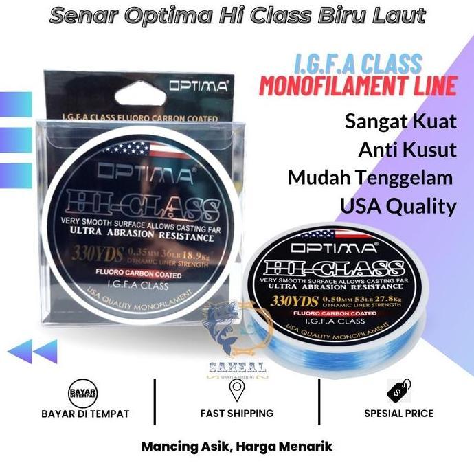 Senar Pancing Super Kuat OPTIMA HI CLASS (Biru Laut)