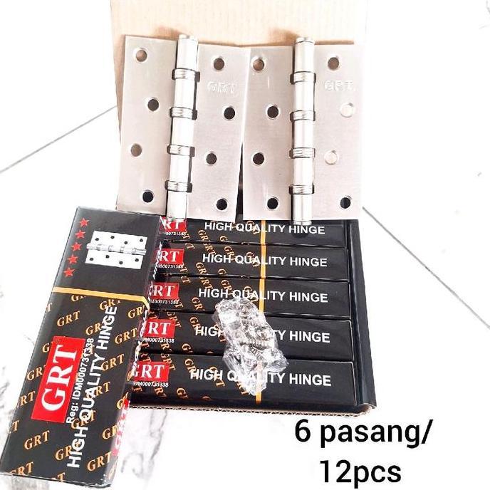 1 Box Engsel Grosir 12 Pcs [ 6 Pasang ] Engsel Pintu 5Inch Engsel Jendela Tebal 3 4 5 Inch Terlaris