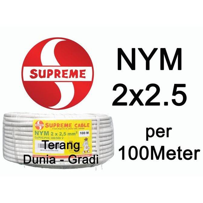 Promo Nym 2X2.5 Supreme 100Meter Kabel Supreme Nym 2X2.5 100Mter Tunggal 2X2