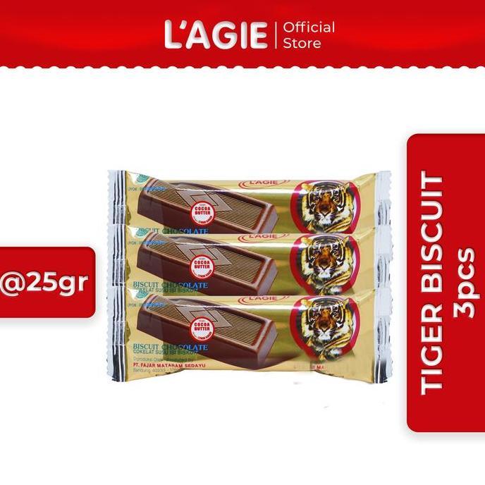 [] Lagie Coklat Biskuit Animal Series Tiger 25gr
