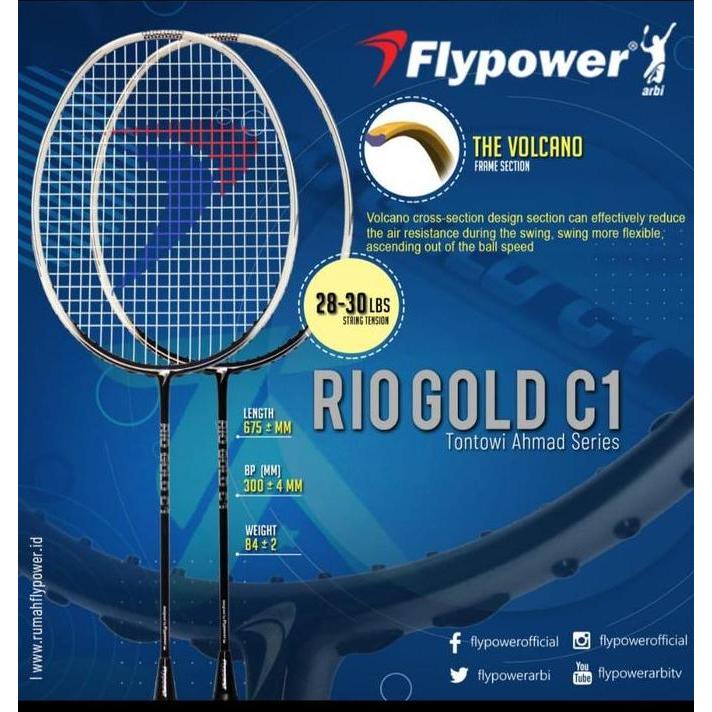 belviercinez RAKET BADMINTON BULUTANGKIS FLYPOWER RIO GOLD C1 ORIGINAL Diskon