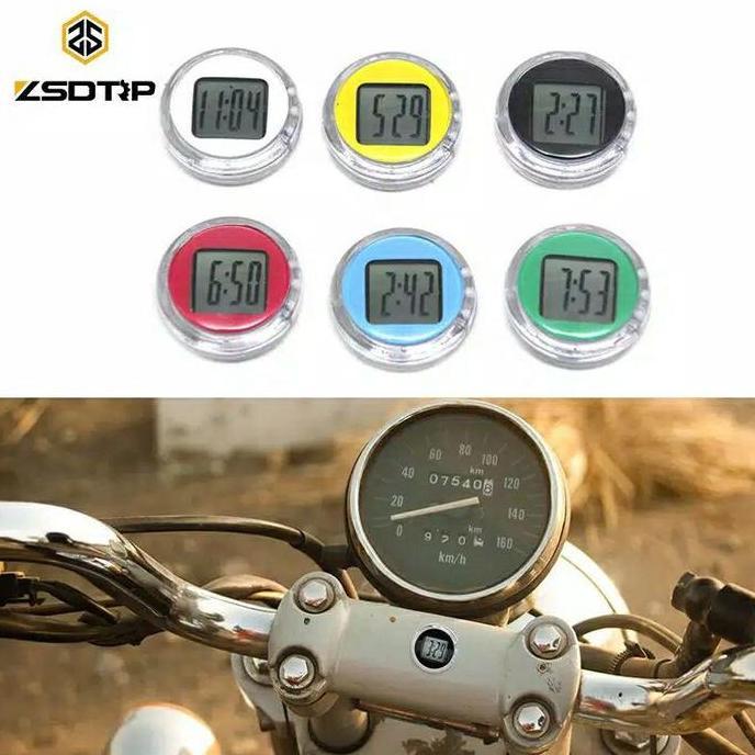 Hiasan Jam digital spedometer Sepeda motor jam mini tempet jam speedometer anti air jam dashboard PS