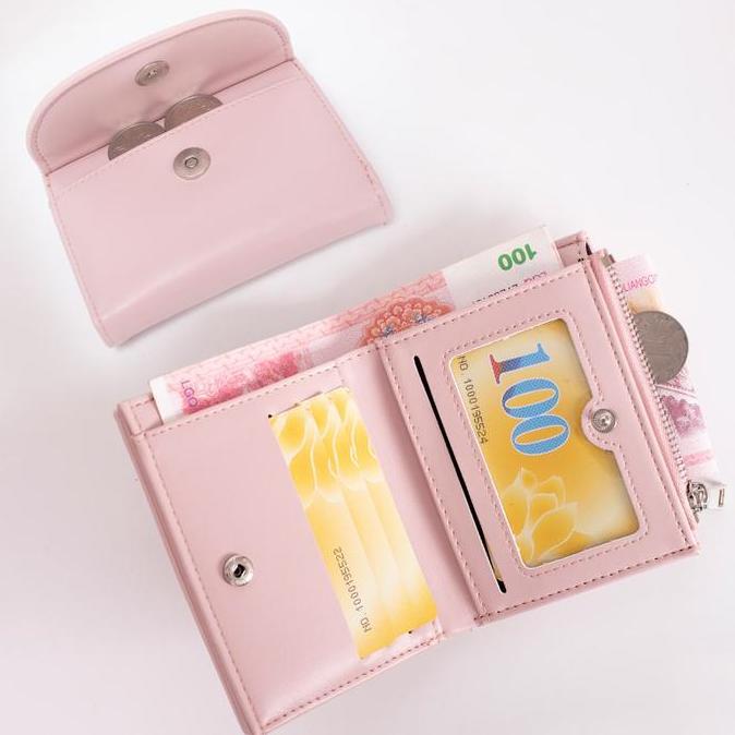 Dompet Koin Wanita Korea Ins Polos Sederhana Multifungsi Dengan Kapasitas Besar Untuk Kartu Dan Uang