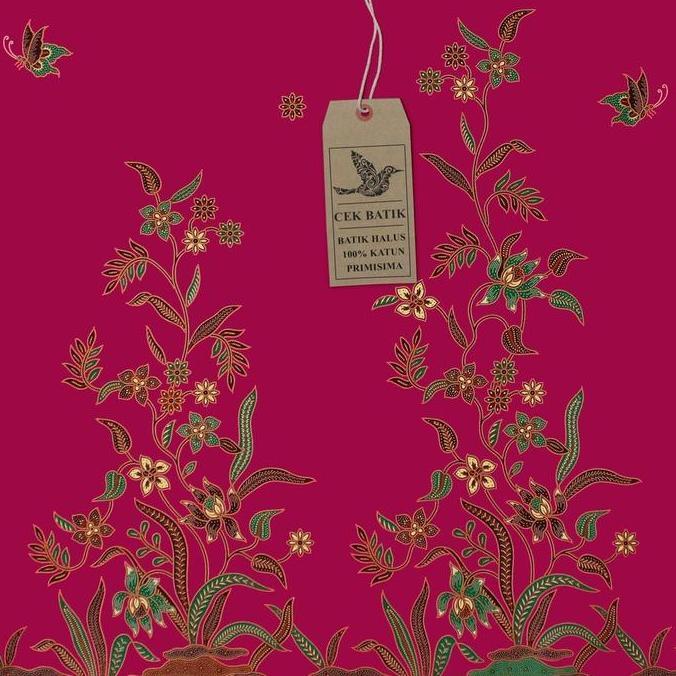 [] Kain Batik - Motif Nuansa Bunga (Pink Fanta)
