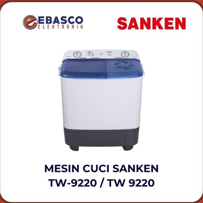 Mesin Cuci SANKEN TW-9220 / TW 9220 - 2 Tabung Kapasitas 9 Kg 350 Watt