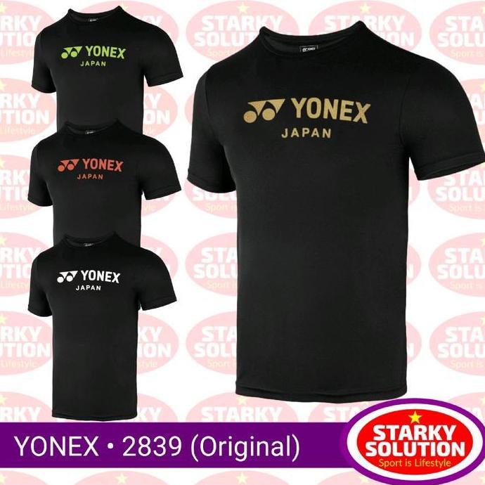 mercusuar.cv Kaos Badminton YONEX JAPAN 2839 EASY3 BLACK Baju Bulutangkis Original Diskon