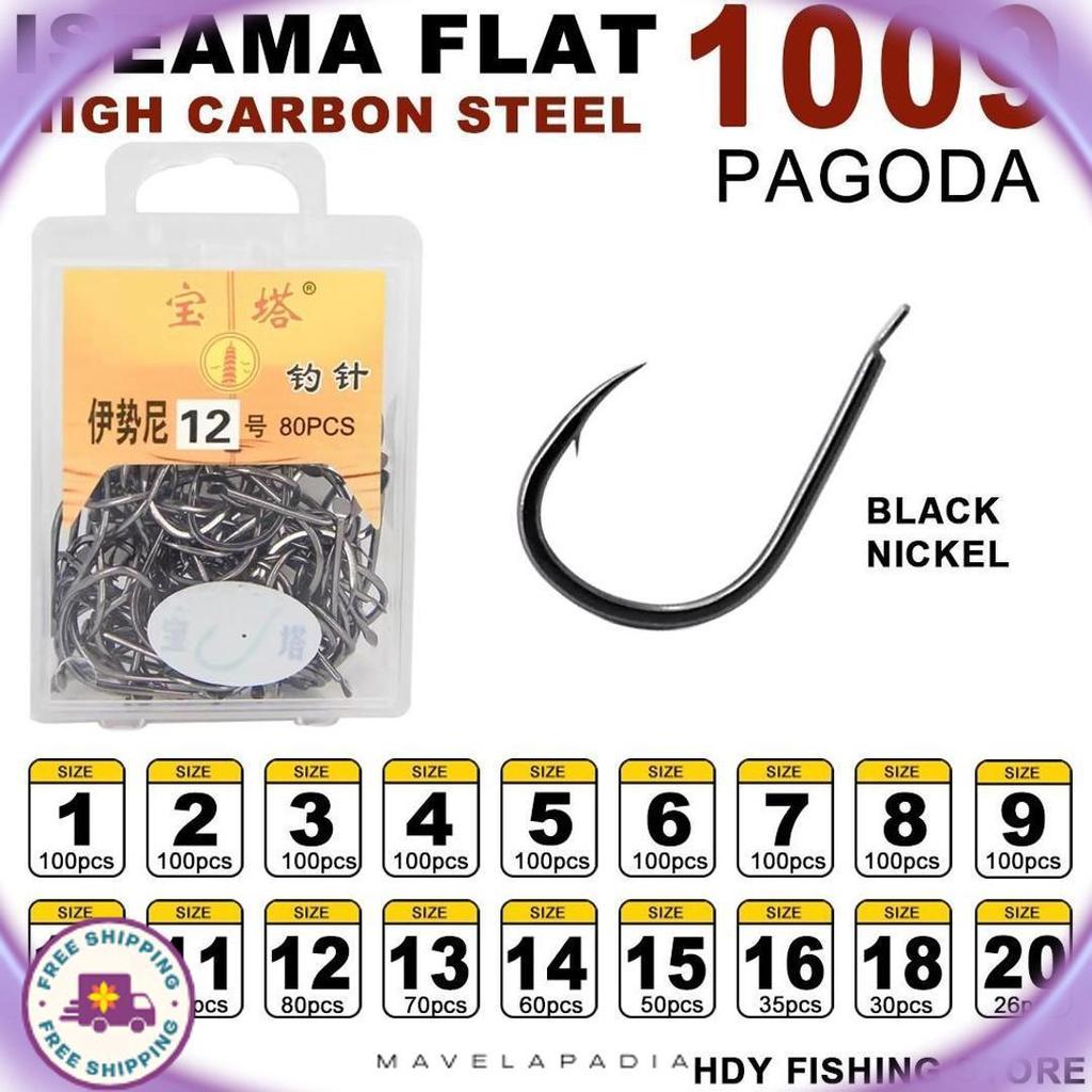 Berkualitas Pagoda Kail Iseama Flat 1009 Kotak Kail High Carbon Steel